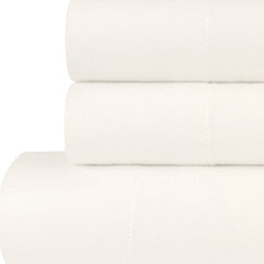 Briarwood Home Brushed Flannel Sheet Set - Turkish Cotton Flannel Bedding Set Perfect For A Cold Night, Durable Warm, Deep Pocket & Breathable Flannel Sheets & Pillow Set (Full, Ivory)