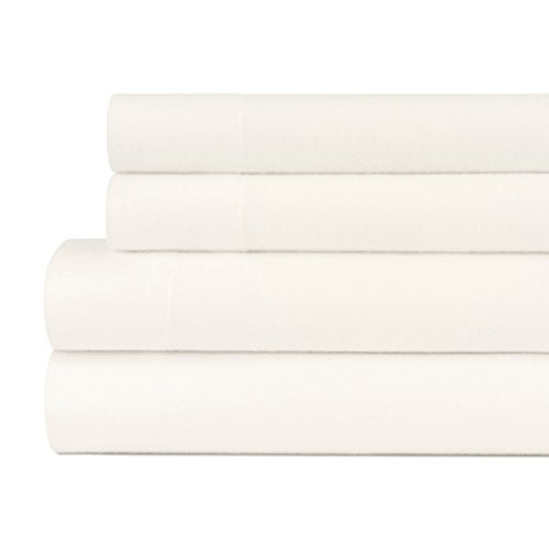 Briarwood Home Brushed Flannel Sheet Set - Turkish Cotton Flannel Bedding Set Perfect For A Cold Night, Durable Warm, Deep Pocket & Breathable Flannel Sheets & Pillow Set (Full, Ivory)