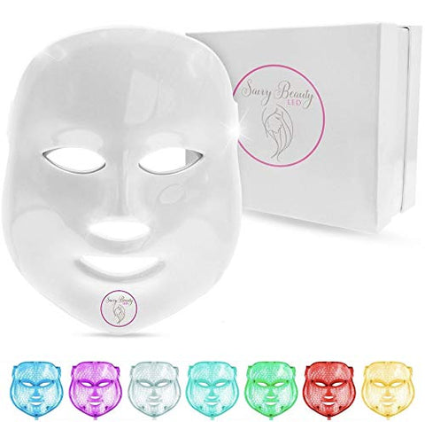 LED Light Therapy Mask - 7 Color Red Light Facial Skin Care Treatment For Home Use - Korean Rejuvenation Mask for Anti Aging, Wrinkles, Whitening and Tightening