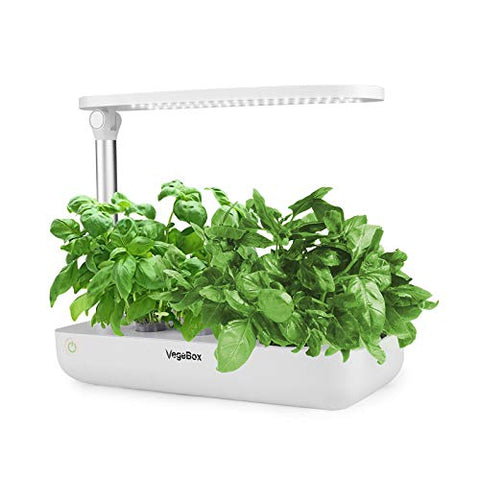 Vegebox Hydroponics Growing System - Indoor Herb Garden, Smart Garden Starter Kit with LED Grow Lights for Home Kitchen, Plant Germination Kits (9 pods, White)