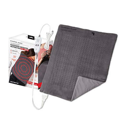 Calming Heat Massaging Weighted Heating Pad by Sharper Image- Electric Heating Pad with Massaging Vibrations, Auto-Off,12 Settings- 3 Heat, 9 Massage- 27 Relaxing Combinations, 12” x 24”, 4 lbs