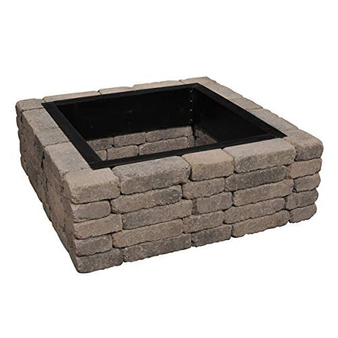 Blue Sky Outdoor Living PCFF3636 36" Fire Ring with Porcelain Coated Finish Self-Assembled Square Bonfire Liner, Black