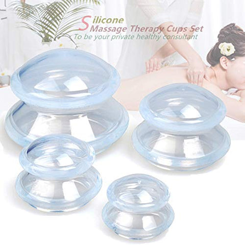 4 Sizes Cupping Therapy Set-Professional Cupping Therapy Studio and Household Silicone Cupping Set, Stronger Suction, Suitable for Myofascial Massage, Anti Cellulite, Muscle, Nerve, Joint Pain Relief