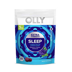 OLLY Sleep Melatonin Gummy, All Natural Flavor and Colors with L Theanine, Chamomile, and Lemon Balm, 3 mg per Serving, 25 Day Supply (50 Count)