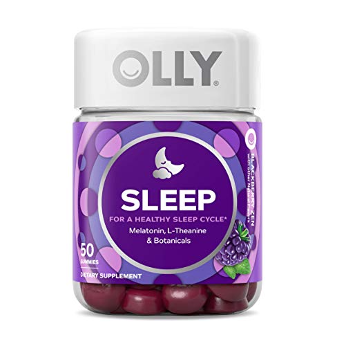 OLLY Sleep Melatonin Gummy, All Natural Flavor and Colors with L Theanine, Chamomile, and Lemon Balm, 3 mg per Serving, 25 Day Supply (50 Count)