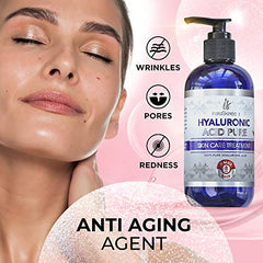 Hyaluronic Acid Serum for Face - 100% Pure Medical Quality Clinical Strength Formula - Anti aging formula, Pore Minimizer for your skin (8 oz) by InstaSkinCare