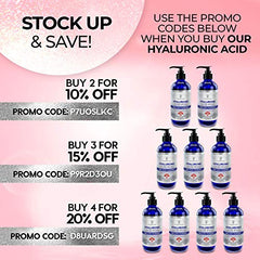 Hyaluronic Acid Serum for Face - 100% Pure Medical Quality Clinical Strength Formula - Anti aging formula, Pore Minimizer for your skin (8 oz) by InstaSkinCare