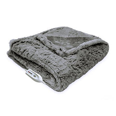 Serta Heated Electric Rabbit Faux Fur Throw - with 5 setting controller Ivory Model 0917