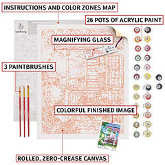 Opalberry Adults' Paint-by-Number Kits on Canvas - Rolled - Paint by Numbers for Adults - Acrylic Paint by Numbers for Adults - DIY Painting by Numbers for Adults - Paint by Numbers Flowers for Adults